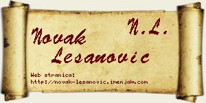 Novak Lešanović vizit kartica